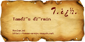 Tamás Ármin névjegykártya