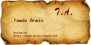 Tamás Ármin névjegykártya
